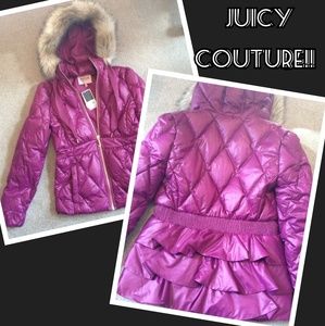 Juicy couture small jacket with fur hood